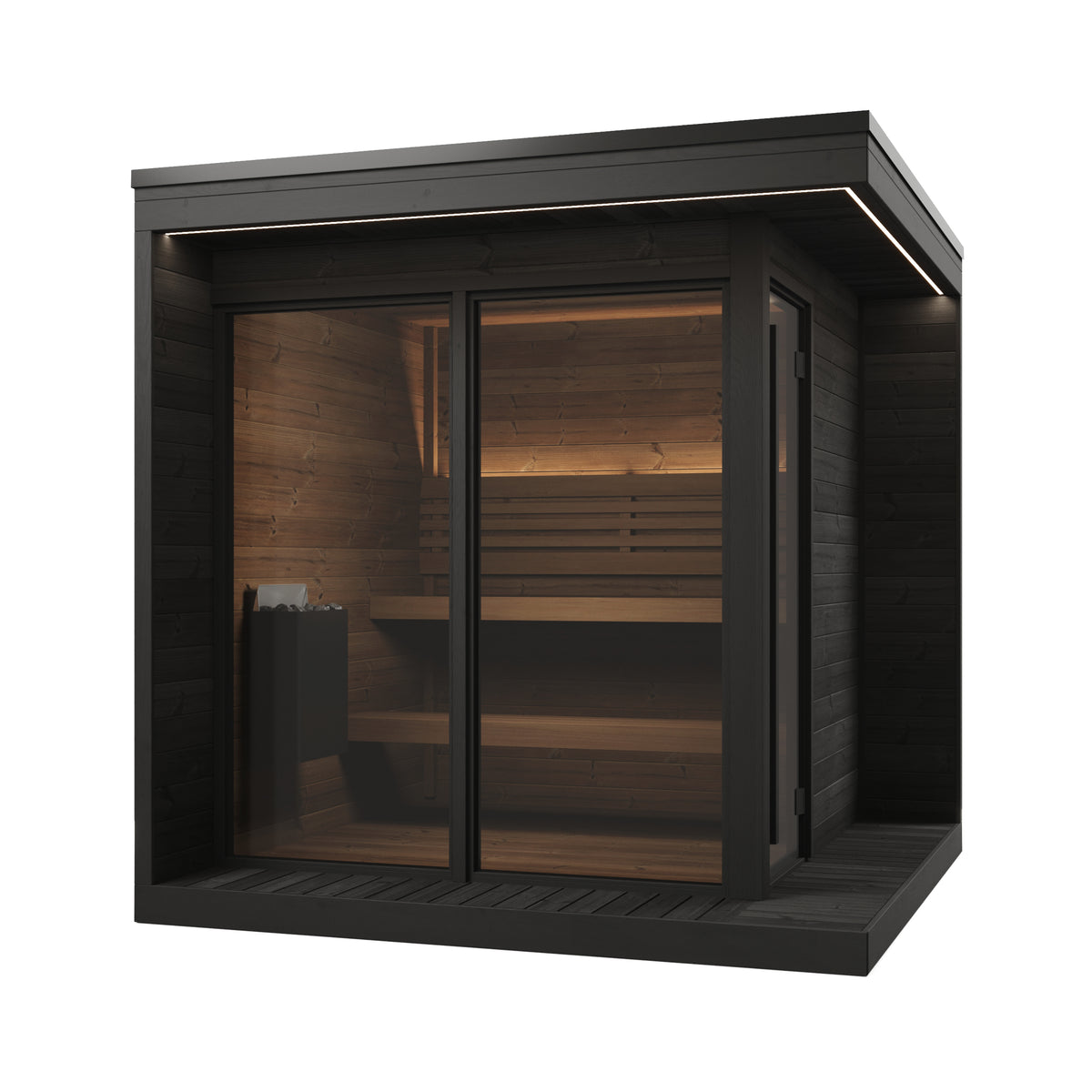 SaunaLife GL6B Outdoor Sauna Kit in Black for Up to 6 People