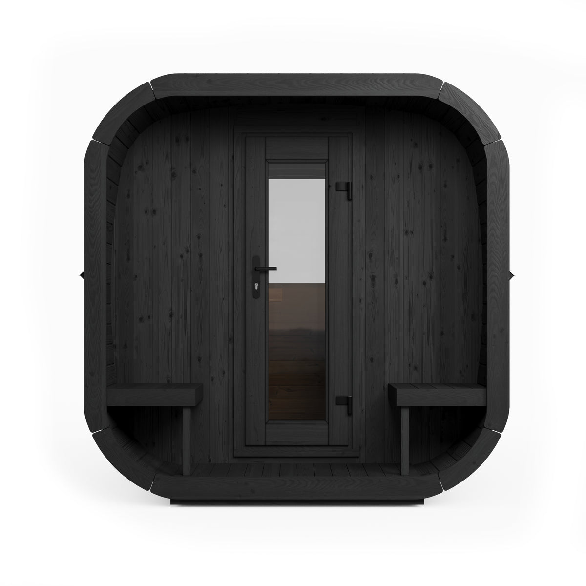 SaunaLife CL12GCPB Outdoor Sauna Suite Kit for Up to 8 People with Black Exterior Paint
