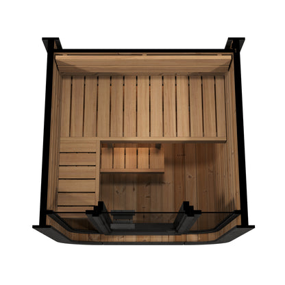 SaunaLife CL3GB Outdoor Cube Sauna Kit for Up to 2 People with Black Exterior Paint