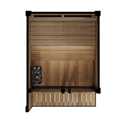 SaunaLife GL4B Outdoor Sauna Kit for Up to 4 People with Black Exterior Paint