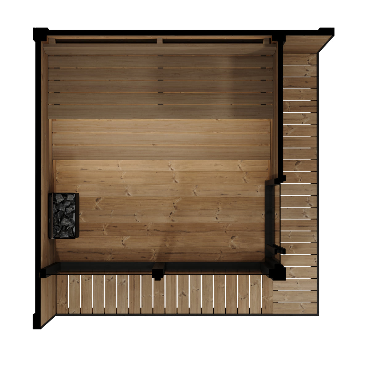 SaunaLife GL6B Outdoor Sauna Kit in Black for Up to 6 People