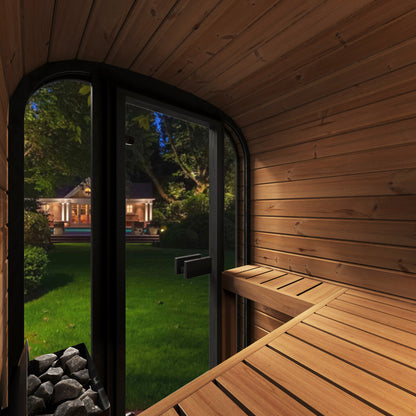 SaunaLife CL3GB Outdoor Cube Sauna Kit for Up to 2 People with Black Exterior Paint