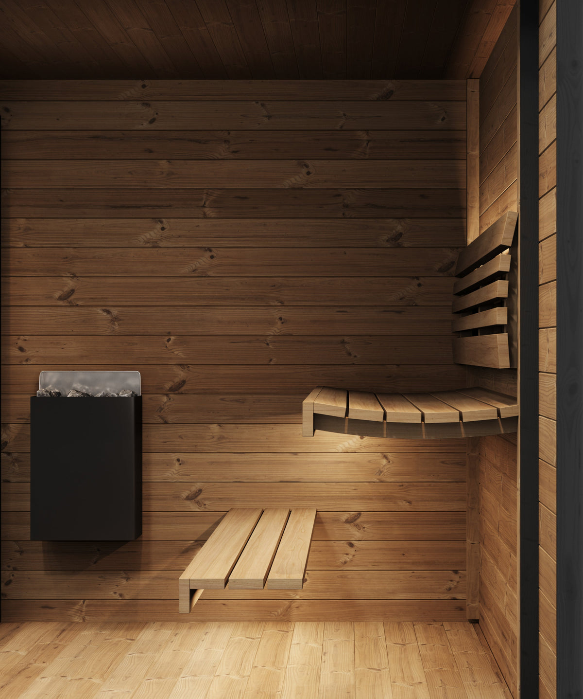 SaunaLife GL6B Outdoor Sauna Kit in Black for Up to 6 People