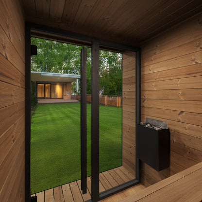 SaunaLife GL4B Outdoor Sauna Kit for Up to 4 People with Black Exterior Paint