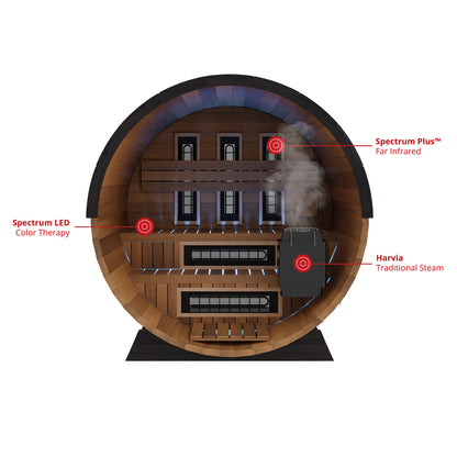 Finnmark Cedar Combination Barrel Sauna FD-6 for Up to 4 People
