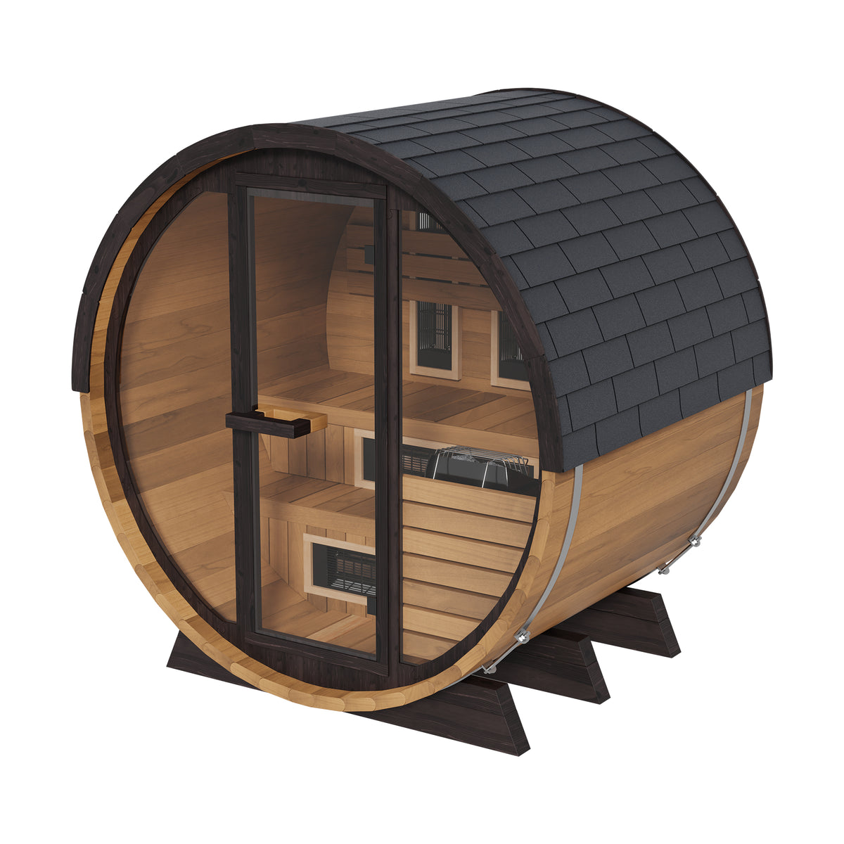 Finnmark Cedar Combination Barrel Sauna FD-6 for Up to 4 People