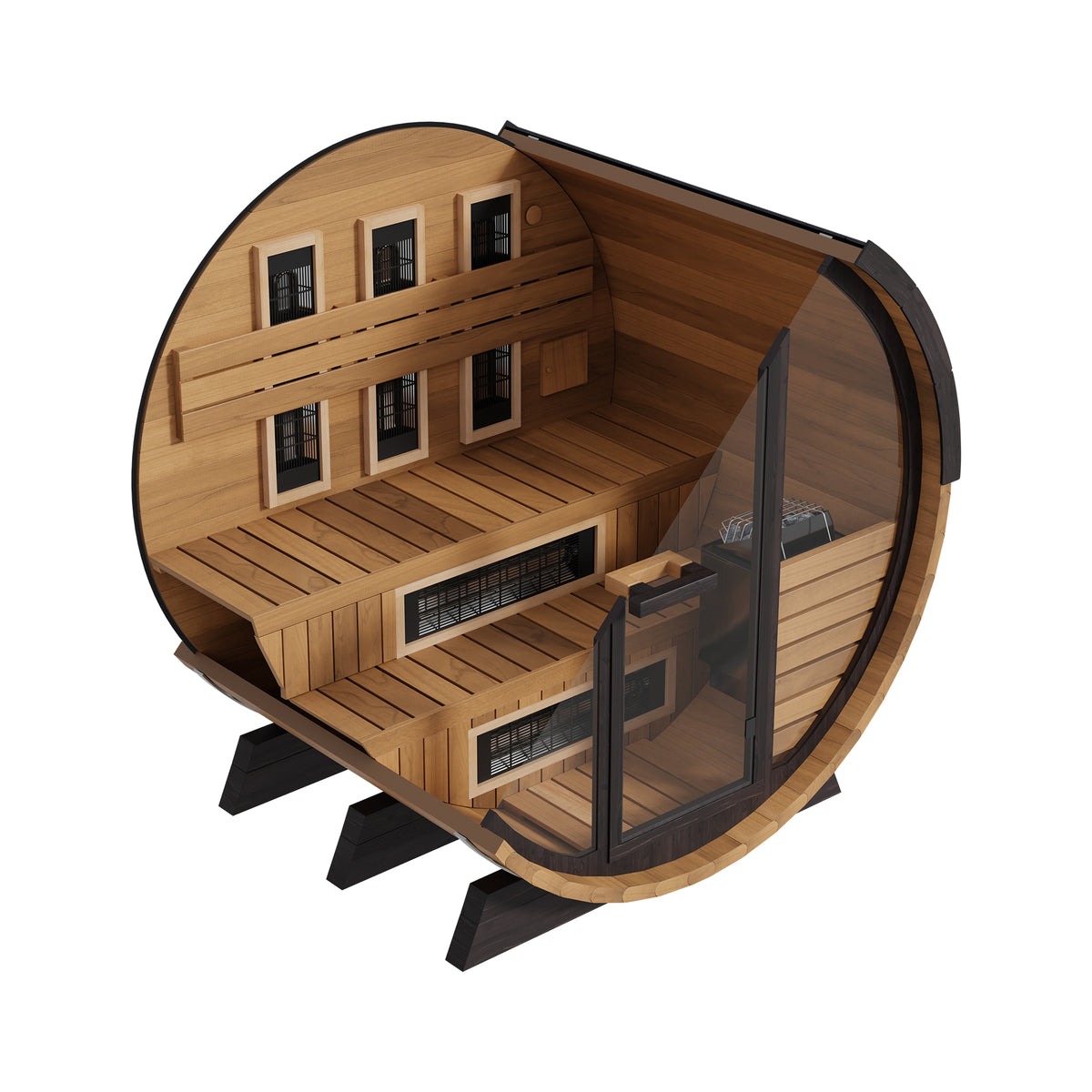 Finnmark Cedar Combination Barrel Sauna FD-6 for Up to 4 People