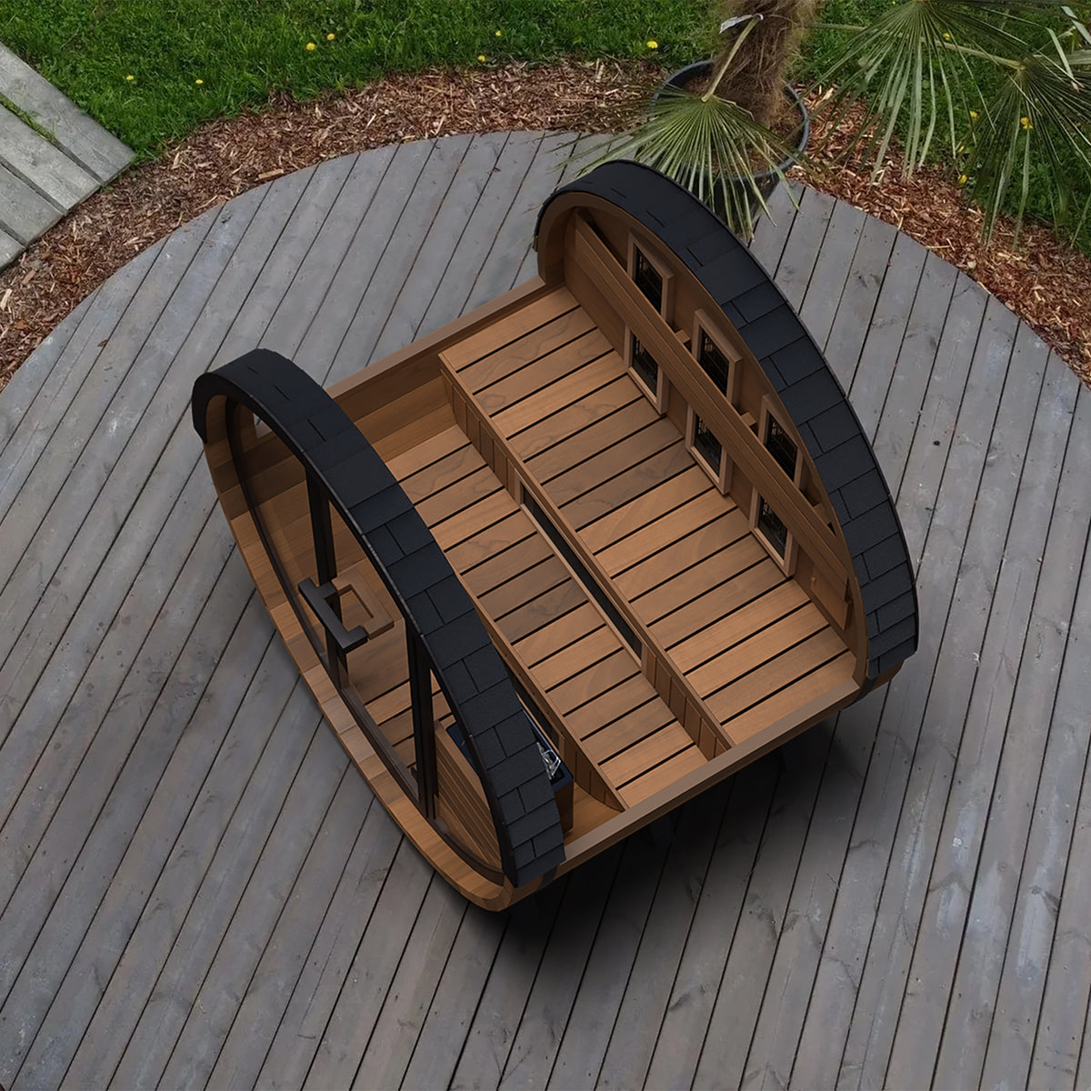 Finnmark Cedar Combination Barrel Sauna FD-6 for Up to 4 People