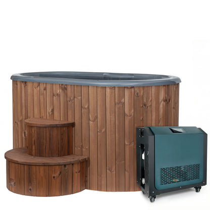 SaunaLife S2NC 2-Person Immersion Tub & Combination Water Chiller/Heater, Natural