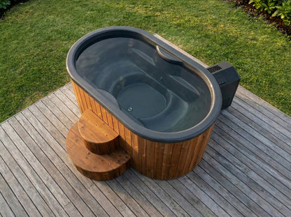 SaunaLife S2NC 2-Person Immersion Tub & Combination Water Chiller/Heater, Natural